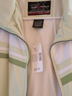 ZeroXposur Women’s Plus Light Sage Green & White Ski Jacket